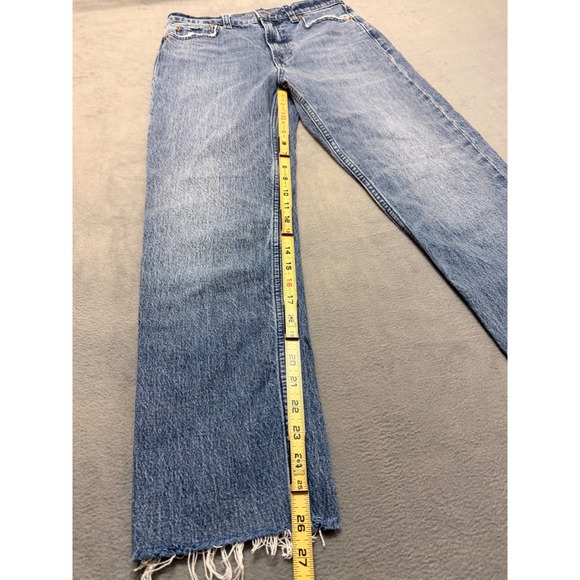 GAP Cheeky Straight Sky High Jeans Women's Size 28 Medium Wash Raw Hem - Picture 5 of 12